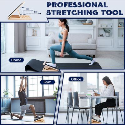 Planche inclinée portable en bois contemporain pour étirer les mollets