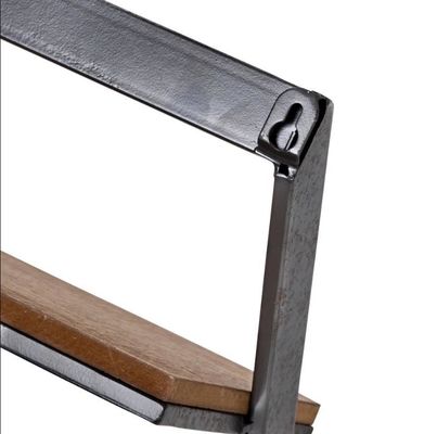 Logo personnalisé Décoration de la maison Ensemble de 3 étagères murales en bois noir / naturel Étagères d'affichage suspendues