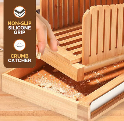 Tâcheuse de pain de bois pour le ménage avec couteau 3 options d'épaisseur Outil de découpe de bambou pliable