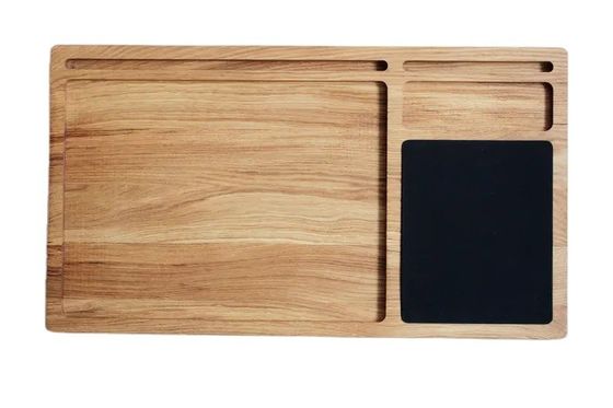 Plateau d'ordinateur en bois portable support de chêne non pliable avec le pad de souris et le poste de travail
