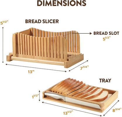 Tâcheuse de pain de bois pour le ménage avec couteau 3 options d'épaisseur Outil de découpe de bambou pliable
