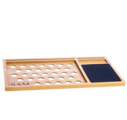 Plateau d'ordinateur en bois portable support de chêne non pliable avec le pad de souris et le poste de travail