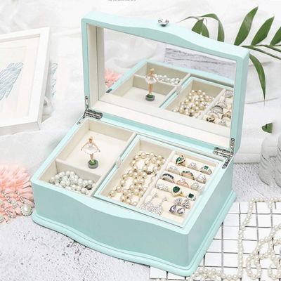 TIMBER Dernière mode portable de grande capacité Boîte à bijoux en bois pour cadeau