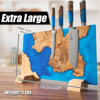 Couteau magnétique en bambou carré écologique pour l'organisation de la cuisine