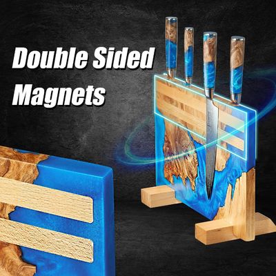 Couteau magnétique en bambou carré écologique pour l'organisation de la cuisine