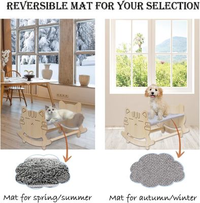 Hammock pour chat avec deux couvercles amovibles et cadre en bois soulevé Logo personnalisé acceptable