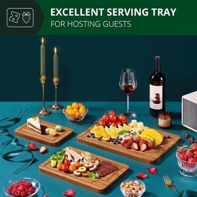 Extra Large 3 Pcs bois artisanal planches de coupe pour la cuisine Préparation des repas Carré 16 x 1,8 x 12 pouces