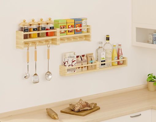 Crochets en bois étagère en bois naturel étagères montées sur le mur pour le stockage de la décoration de la crèche