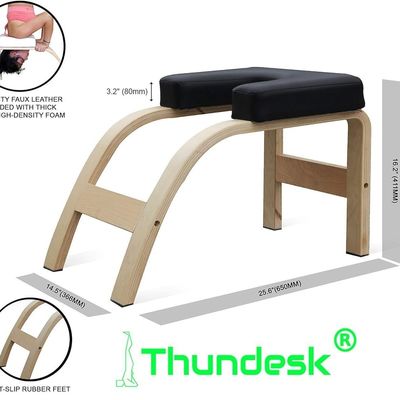 Entraînement à l'équilibre Yoga banc d'inversion style rustique avec matériau en bois et support de tête