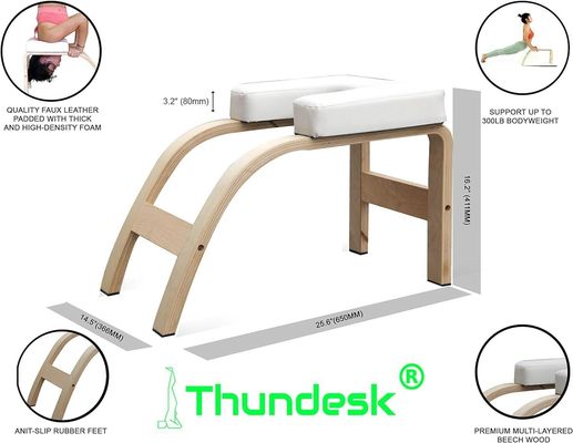 Entraînement à l'équilibre Yoga banc d'inversion style rustique avec matériau en bois et support de tête