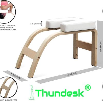 Entraînement à l'équilibre Yoga banc d'inversion style rustique avec matériau en bois et support de tête