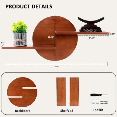 Étagère non pliable Affichage décoratif rond Monture murale Étagère suspendue Étagères en grande quantité