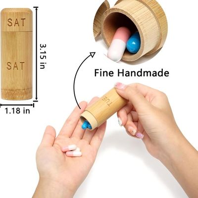Casque de pilule de conception écologique pour vitamines pilules et suppléments dans une boîte en bambou