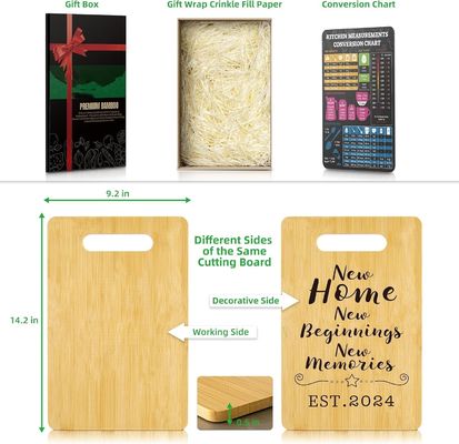 Planche de coupe de bambou personnalisée avec poignée et fonction de conservation de l'huile durable