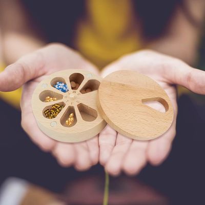7 jours de pilule organisateur boîte de coffre boîte à pilules en bois pour la médecine personnalisée