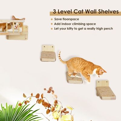 Couleur tache Monté sur le mur Étagères et perchoirs pour chats Design en bois durable Monté sur le mur
