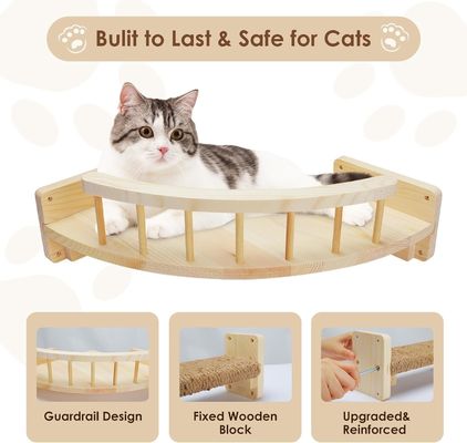 Couleur tache Monté sur le mur Étagères et perchoirs pour chats Design en bois durable Monté sur le mur