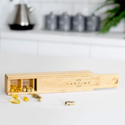 Organiseur de comprimés en bois personnalisé 7 jours pour les vitamines et les suppléments