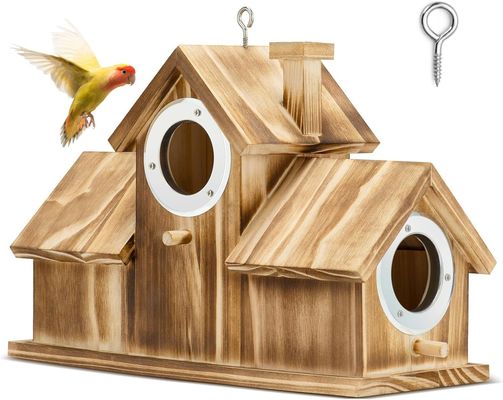 Logo Personnalisé Logo Acceptable Maison d'oiseaux en bois naturel pour le jardin
