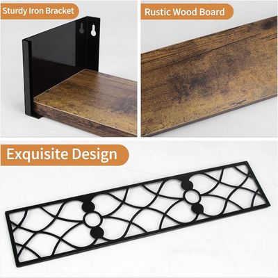 Étagère non pliable 202406 Étagères décoratives rustiques pour le salon