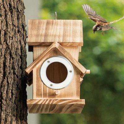 Logo Personnalisé Logo Acceptable Maison d'oiseaux en bois naturel pour le jardin