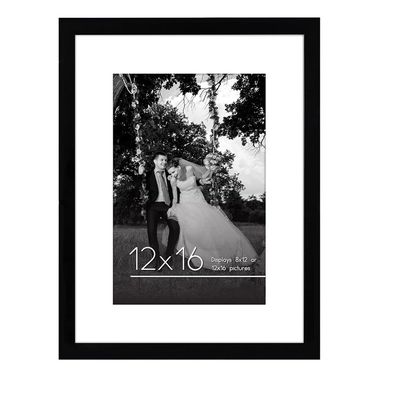 Logo personnalisé en bois Taille 12X16 8X12 Cadre d'image avec tapis et verre résistant aux brises