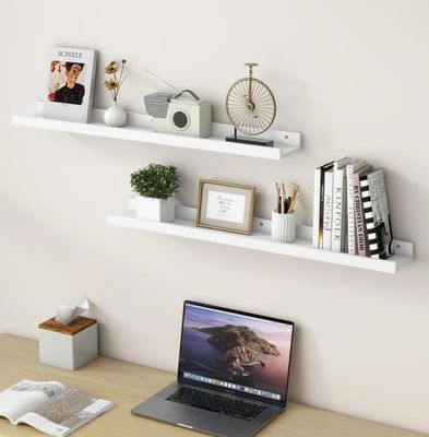 Meubles de salon 2 pièces étagères flottantes en bois massif pour affichage minimaliste
