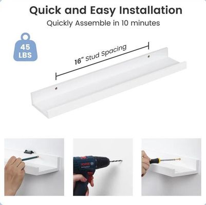 Meubles de salon 2 pièces étagères flottantes en bois massif pour affichage minimaliste