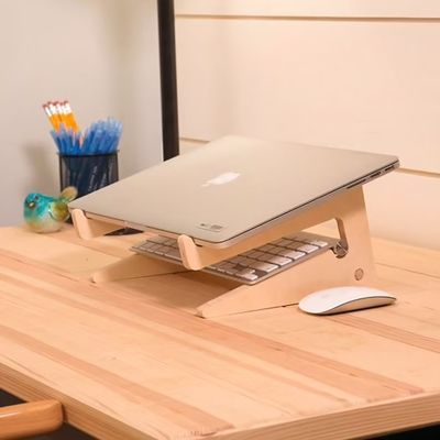 Acceptable OEM/ODM Étagère d'ordinateur portable en bois pour Mac Book Accessoire de bureau pour espace de travail ergonomique