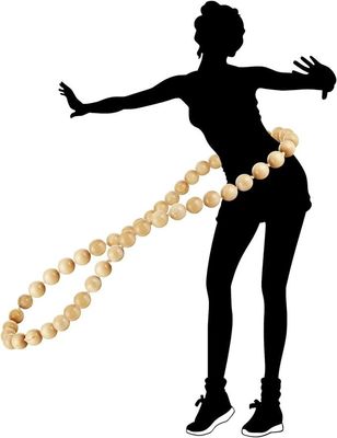 Hoop d'exercice en bois naturel pondéré fait à la main 8.4 x 8.4 x 4.1cm