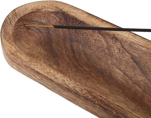 Cadeau artisanal en bois brun brûleur d'encens porte-bâtons plateau pour la décoration de la pièce de parfum