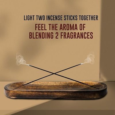 Cadeau artisanal en bois brun brûleur d'encens porte-bâtons plateau pour la décoration de la pièce de parfum