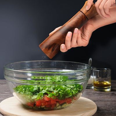 Ensemble de broyeurs de sel et de poivre en bois d'acacia de 28 pouces avec mécanisme de broyage en céramique réglable