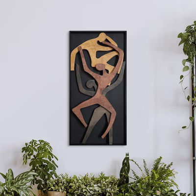 Décoration de bureau Amélioration du mur en bois accrocheur cadeau d'accueil en bois humain Art mural vertical