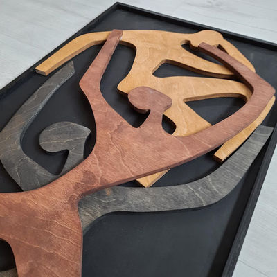 Décoration de bureau Amélioration du mur en bois accrocheur cadeau d'accueil en bois humain Art mural vertical