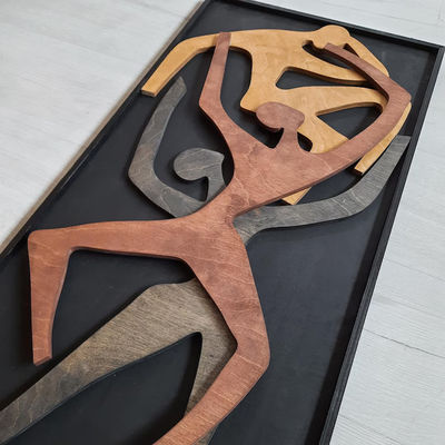 Décoration de bureau Amélioration du mur en bois accrocheur cadeau d'accueil en bois humain Art mural vertical