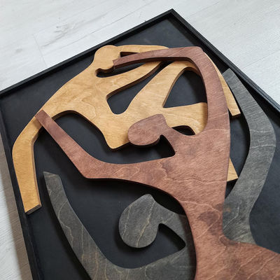 Décoration de bureau Amélioration du mur en bois accrocheur cadeau d'accueil en bois humain Art mural vertical