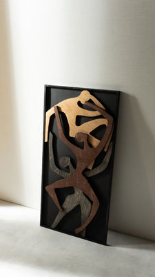 Décoration de bureau Amélioration du mur en bois accrocheur cadeau d'accueil en bois humain Art mural vertical