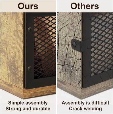 Boîte de stockage de disques en vinyle brun rétro pour une caisse de disques LP robuste et un design fonctionnel