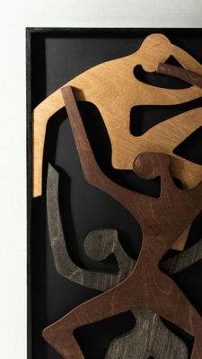 Décoration de bureau Amélioration du mur en bois accrocheur cadeau d'accueil en bois humain Art mural vertical