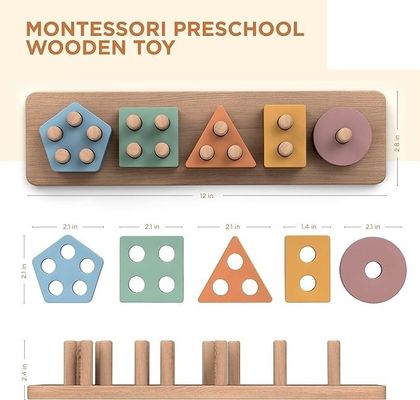 Commande personnalisée de jouets en bois de forme et de couleur