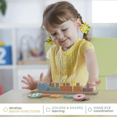 Commande personnalisée de jouets en bois de forme et de couleur