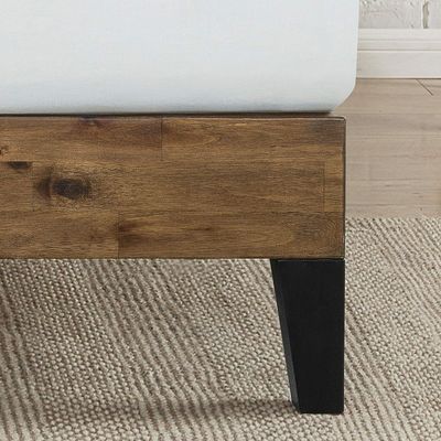 Cadre de lit en bois de pin de grande quantité avec tête de lit et support en ardoise en bois
