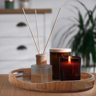 Taille personnalisée 17 "x13" plateau de bois rond décoratif pour salon Impression gravure au laser