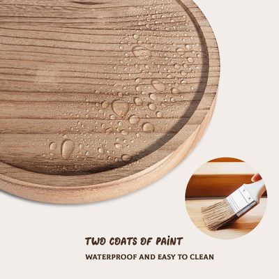 Imprimante à écran de soie plateau décoratif rond en bois 10 " organiseur en bois pour comptoir de salle de bain