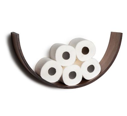 Étagère en bois courbée Porteur de papier toilette La combinaison parfaite de forme et de fonction