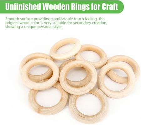 Espace intérieur et extérieur 50 mm Anneaux en bois lisse Cercles en bois inachevés