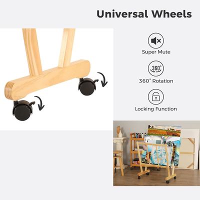 202406 Grand support d'impression en bois avec rouleaux à rouleaux Logo personnalisé Affichage et stockage de salle de bain