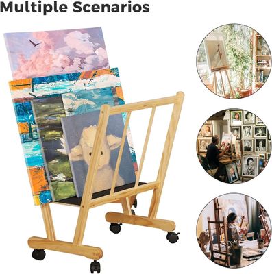 202406 Grand support d'impression en bois avec rouleaux à rouleaux Logo personnalisé Affichage et stockage de salle de bain