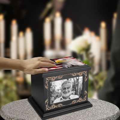 Un cadre photo unique Urnes de crémation pour les cendres humaines Impression à sérigraphie